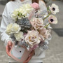 Most delicate composition of hydrangea, roses and anemones «Dreamy Jiliya»