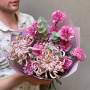 Bright bouquet with premium Vienna chrysanthemums «Autumn Amethyst»