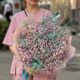 Colorful bouquet of pink gypsophila «Flashes of color music»