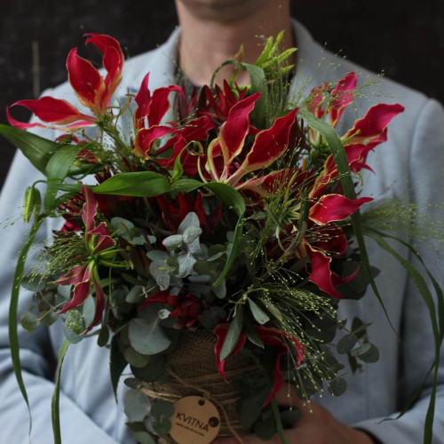 Man's flower arrangement