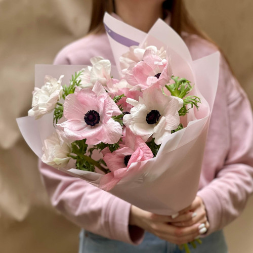 Нежный букет из 11 анемонов «Изысканный лепесточек»