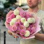 35 dahlias in a bouquet «Pink Ice cream»