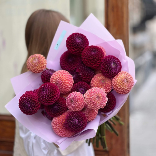 25 dahlias in a bouquet «Dahlia tango»
