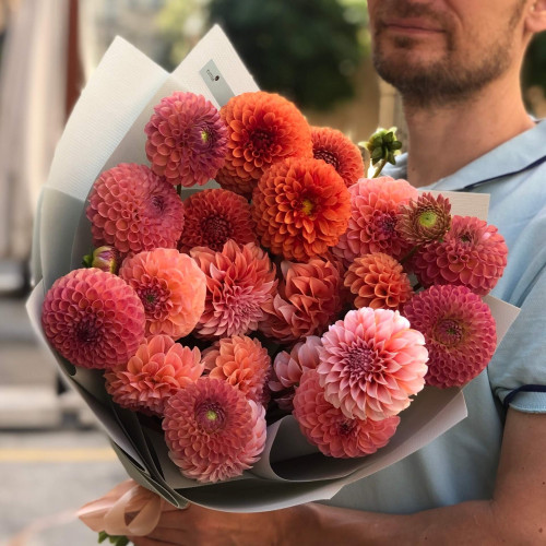 Mix of 19 dahlias «Orange Cruchon»