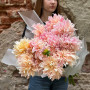 Lacy bouquet of 11 premium dahlias «Cafe au lait»