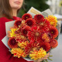 Bright bouquet of 19 dahlias «Scheherazade's Dawns»