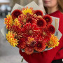 Bright bouquet of 19 dahlias «Scheherazade's Dawns»