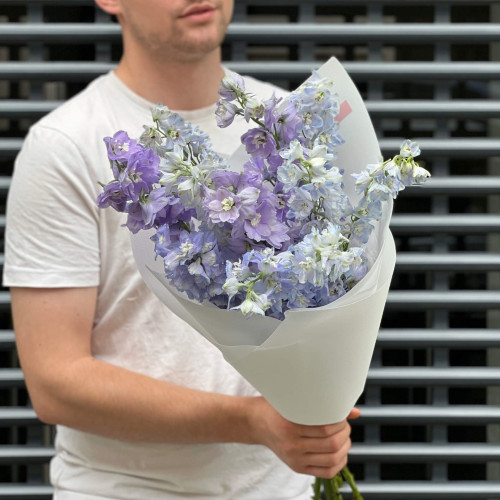 11 дельфініумів у букеті «Кучеряве небо»