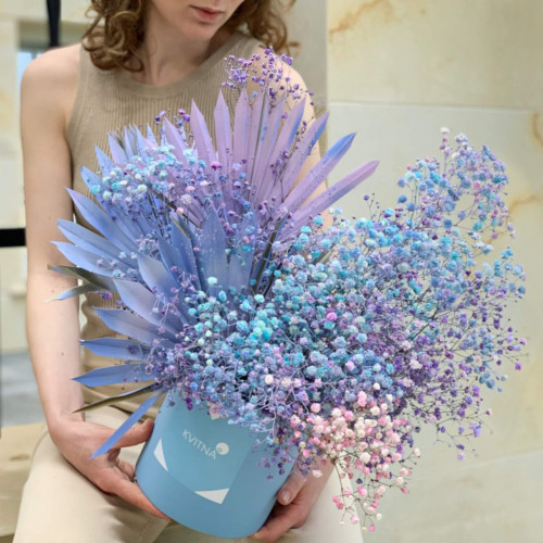 Коробочка з кольоровою гіпсофілою «Небесна мелодія»