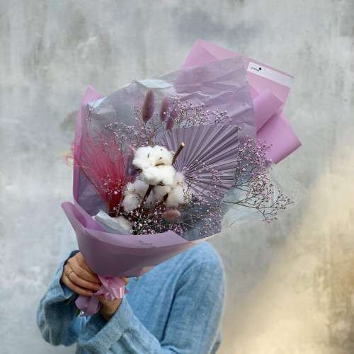 Ніжний еко букет із сухоцвітів