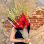 13 gladioli in a bouquet «Fiery arrows»