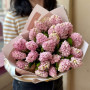 25 гіацинтів у букеті «Полуничне морозиво»