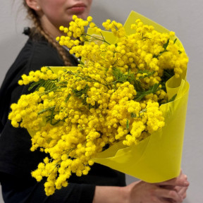 Букет із пухнастої італійської мімози «Перше сонечко»