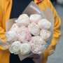 11 peonies in a bouquet «Peony Ice cream»