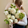 White bouquet of peonies «Sweet Ice cream»