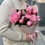 9 peonies in a bouquet «Coral compliment»