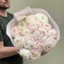 15 peonies in a bouquet «Powder cloud»