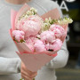 7 light pink peonies in a bouquet «Flower of Tenderness»
