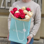 Bouquet of 11 peonies «Strawberry cheesecake»