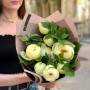 Light bouquet of peonies and raspberry greenery «Lemon lollipops»