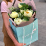 Light bouquet of peonies and raspberry greenery «Lemon lollipops»