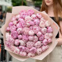 Luxurious bouquet of 55 pink peonies «Delicate Pearls»