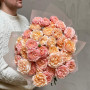 11 branches of Juliet spray peony roses in a bouquet «Peach Delight»