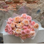 11 branches of Juliet spray peony roses in a bouquet «Peach Delight»