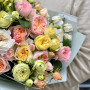 Mix of spray peony roses in a bouquet «Colored dream»