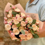 Exquisite bouquet of spray Royal Blush peony roses and eucalyptus «Powder Pearl»