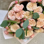 Exquisite bouquet of spray Royal Blush peony roses and eucalyptus «Powder Pearl»