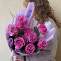 Букет из 11 пионовидных роз «Ежевичное вино»