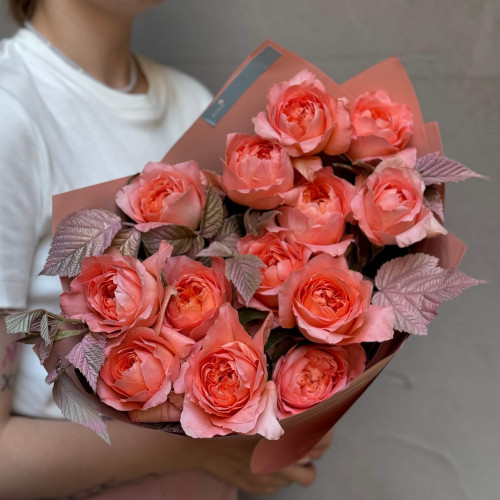 Букет из пионовидной розы Dragonfly «Кружевной дракончик»