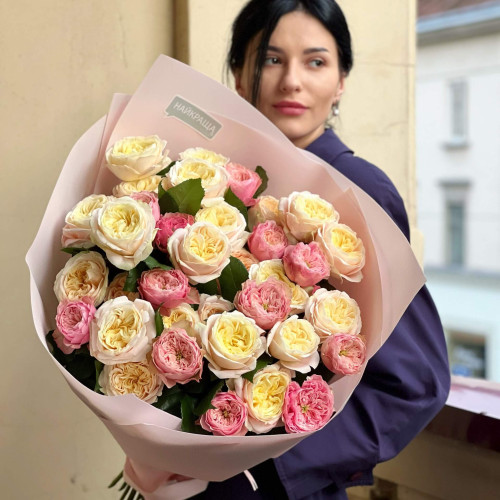 Mix of 37 peony roses «Sweet balls»