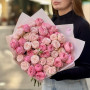 15 branches of spray peony roses in a bouquet «Sugary Strawberry»