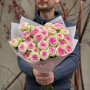 7 branches of Gelato spray peony rose in a bouquet «Berry Ice cream»