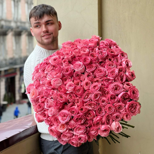 125 піоновидних троянд «Pink X-Pression»