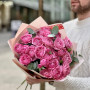 5 branches of Juliet spray peony roses in a bouquet «Raspberry Treat»