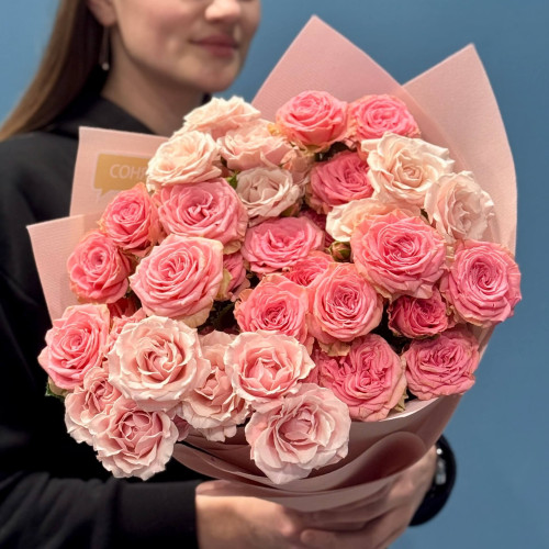 Волшебный микс из кустовых роз «Конфетное наслаждение»