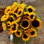 Огромный букет из 25 подсолнухов «Солнечное притяжение»