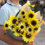 11 соняшників у букеті «Сонячний пил»