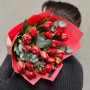 19 яскравих півонієвидних тюльпанів у букеті «Тюльпановий жар»