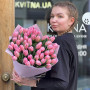 Букет із 51 класичного тюльпана «Рожева заграва»