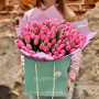 Букет зі 101 рожевого тюльпана «Соковите лічі»
