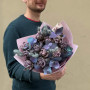 Mystical bouquet with premium tulips Vip Roses «Purple Enigma»