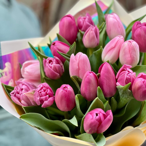 21 тюльпан у букеті «Романтичний комплімент»