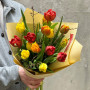 15 тюльпанів у букеті «Вогник у очах»