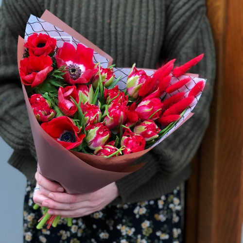 Тюльпан-Анемон-Лагурус «Флирт»