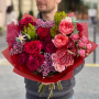 Fluffy bouquet in rich colors «Ruby Shimmer»