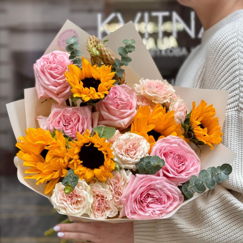 Букет з соняшниками «Солодка зірочка»
